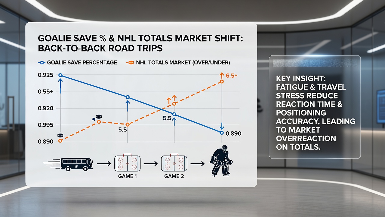 NHL arena scoreboard showing elevated goal totals during a back-to-back matchup